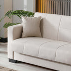 Divano letto con contenitore colore crema 213x81x83H Moon