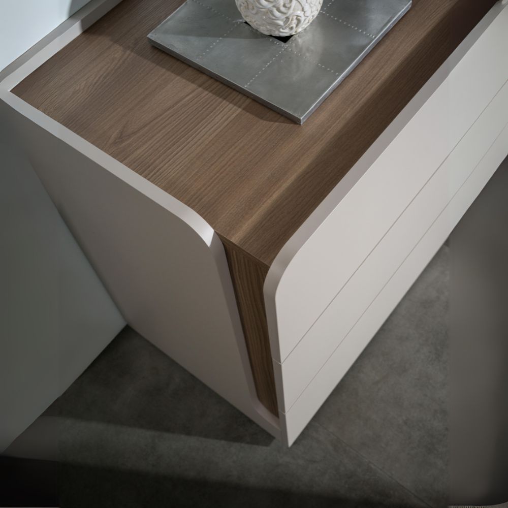 Camera da letto completa armadio 6 ante con specchi e letto contenitore colore cashmere e olmo biscotto - Tatido