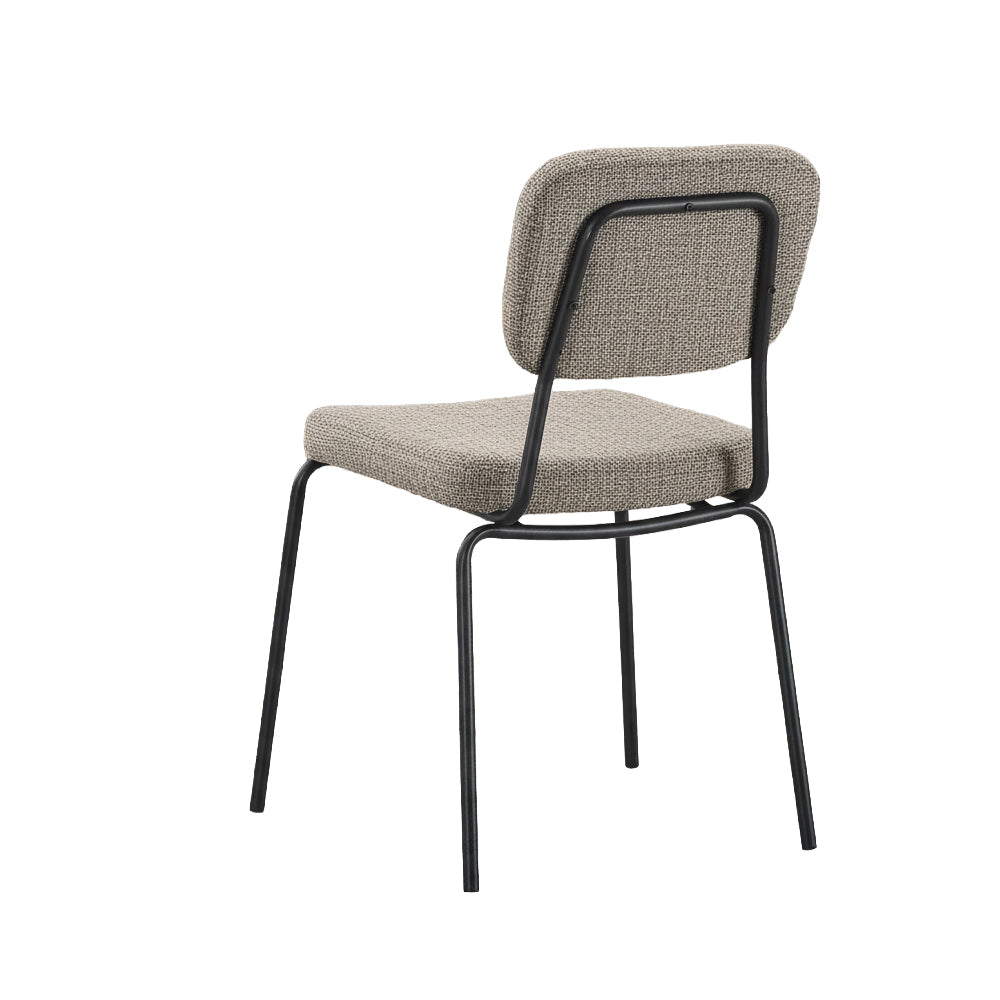 SET4 STUHL JUNO STOFF FARBE TAUPE ARAGON 20 UND GESTELL METALL SCHWARZ