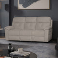 Divano 3 posti recliner elettrico in tessuto beige Kayde