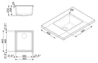 Unterbau-Einzelbecken Spüle Zementfarbe - Smeg VZUM40CT