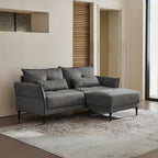 Divano 3 posti con pouf in tessuto grigio scuro 196x76x86H Nutmeg