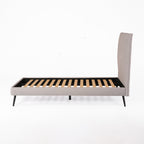 Letto singolo con rete inclusa in tessuto colore grigio chiaro Stiletto
