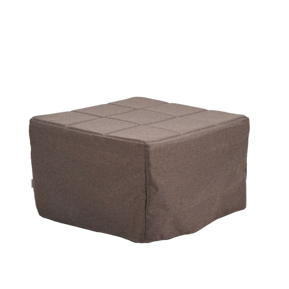 Pouf convertible en lit revêtement en tissu couleur taupe - Vega