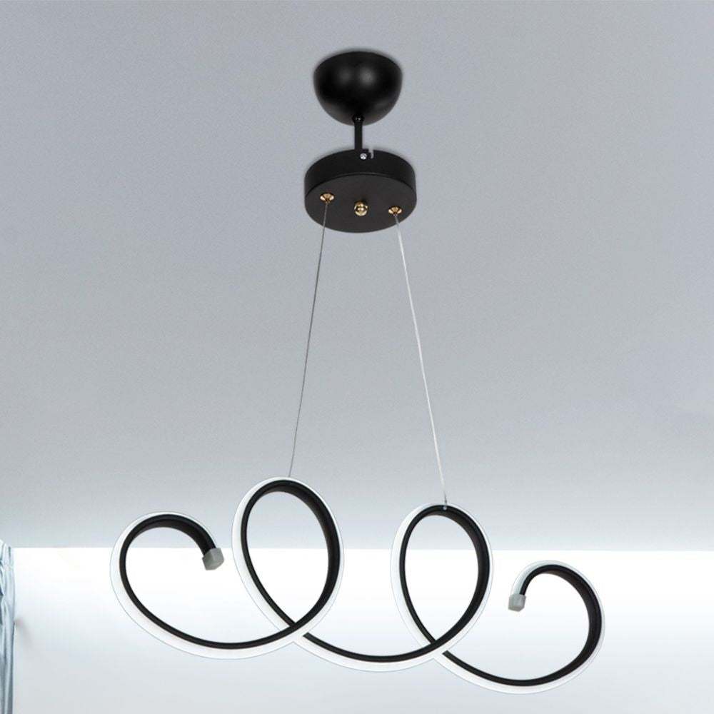 Lampada Led a sospensione 60 cm forma spirale colore nera - Afra