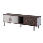 Mobile porta TV con ante finitura Mozambik spatolato 195x60H cm - Merlin