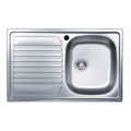 Évier encastrable en acier inoxydable satiné égouttoir gauche 79x50 cm - Samet Classic 273
