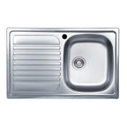 Évier encastrable en acier inoxydable satiné égouttoir gauche 79x50 cm - Samet Classic 273