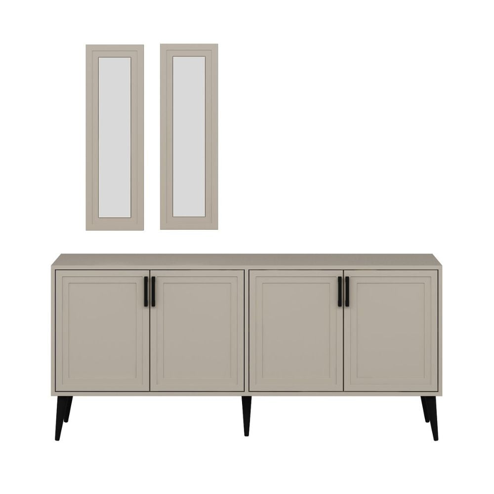 Madia 180x45x80H con due specchi a parete colore cashmere Prime