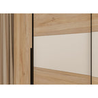 Armadio 2 ante scorrevoli e 2 battenti rovere e cashmere 270x61x210 Callia