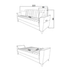 Divano a 3 posti con contenitore e funzione letto colore marrone 223 cm - Mokel