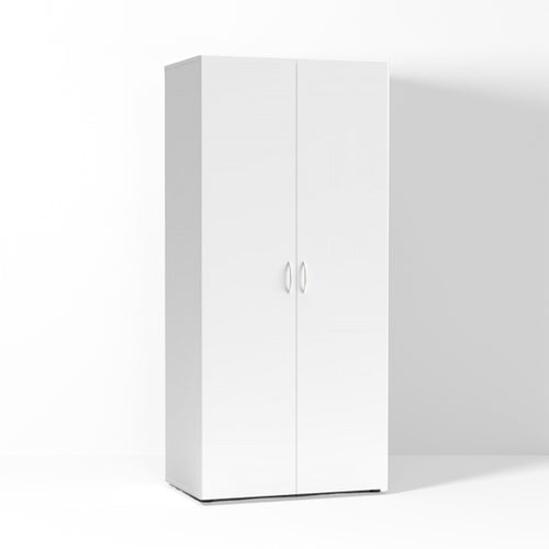 Armoire 2 portes avec penderie coloris blanc 80x177H cm - Seba2