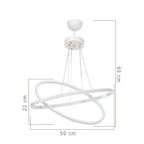 Lampada a sospensione 60cm con due anelli bianchi Led - Muso  MDL4438