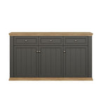 PNTK232-Q243 SIDEBOARD ESSENZA MIT 3 SCHUBLADEN UND 3 TÜREN FARBE DUNKELGRAU UND EICHE
