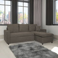Divano angolare con penisola reversibile Golf e letto estraibile tessuto Enjoy 9 Khaki
