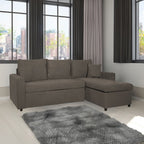 Divano angolare con penisola reversibile Golf e letto estraibile tessuto Enjoy 9 Khaki