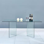 Table en verre transparent trempé 160x75H - Nespolo
