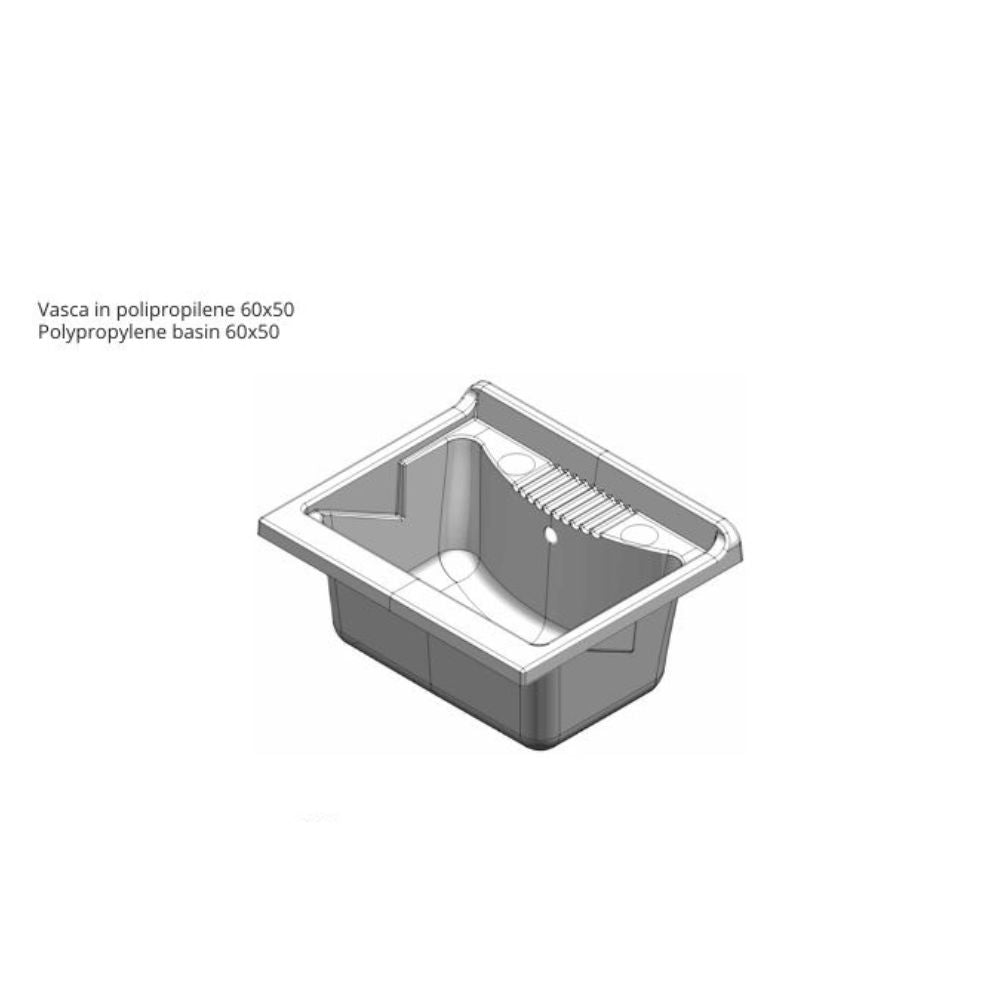 Meuble lavoir en PVC blanc 60x50x85H cm - Laden