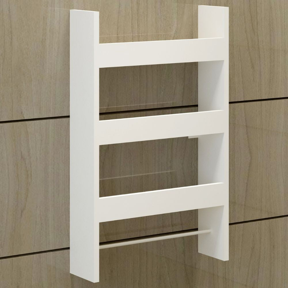 Wandregal 50 cm aus Holz mit drei Fächern weiß - Alisa