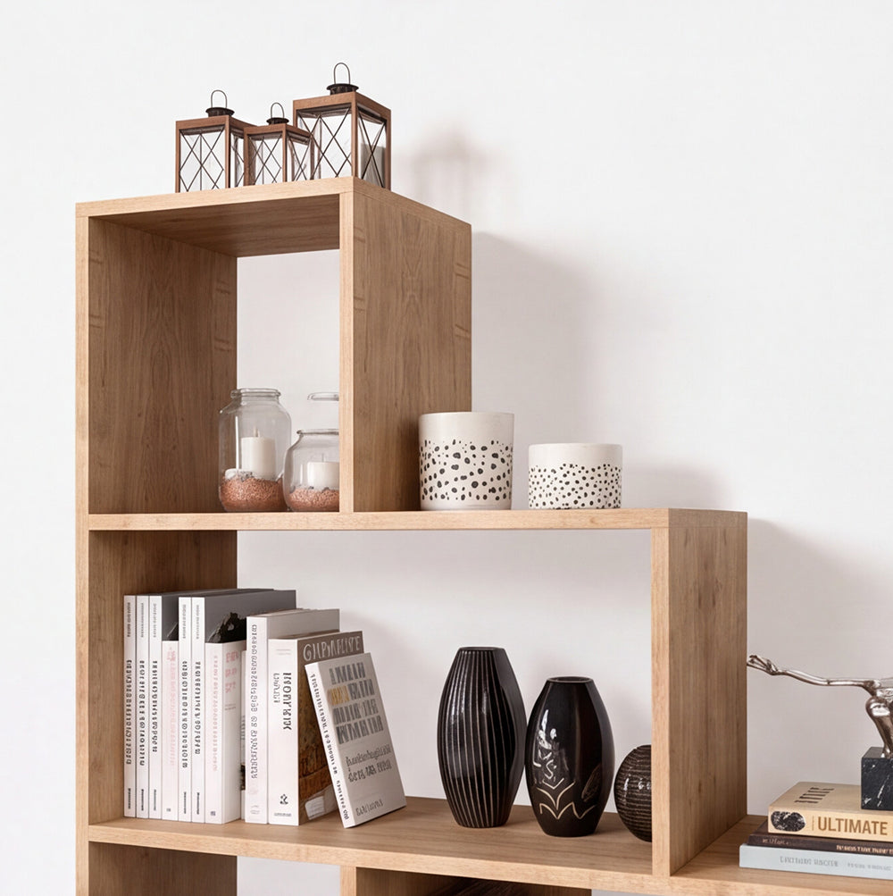 Libreria a scala 145x145 cm. colore rovere - Alis