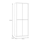 Armoire multi-usages 4 portes 74.5x35x192 couleur chêne Medea