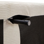 Divano letto con contenitore tessuto colore panna 217x95H cm - Gioia