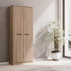Schuhschrank mit 2 Türen und 5 Einlegeböden, Nussbaum, 71x182H cm - Gabriella