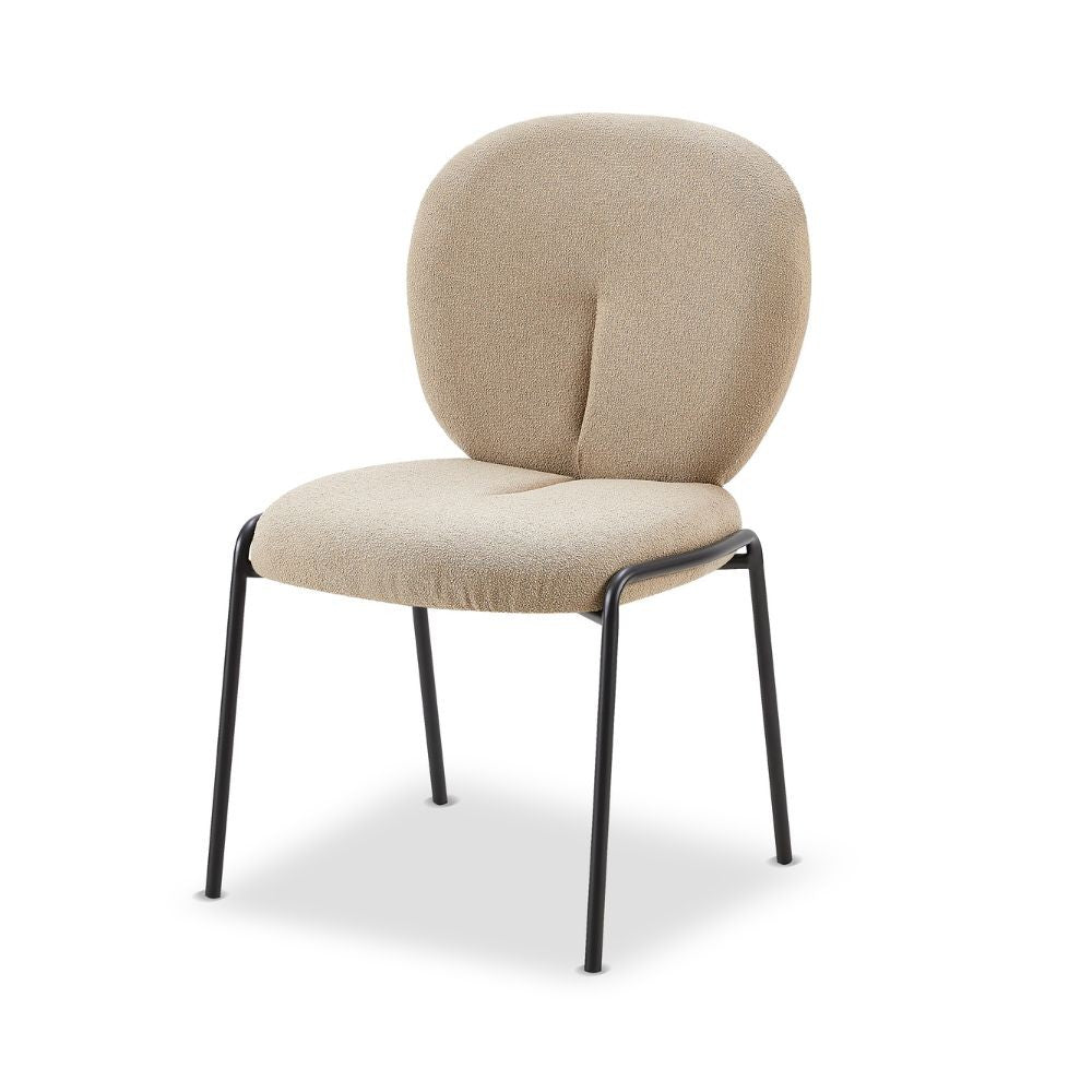 Lot de 2 chaises de salle à manger revêtues de tissu beige 53x94h cm - Sirio