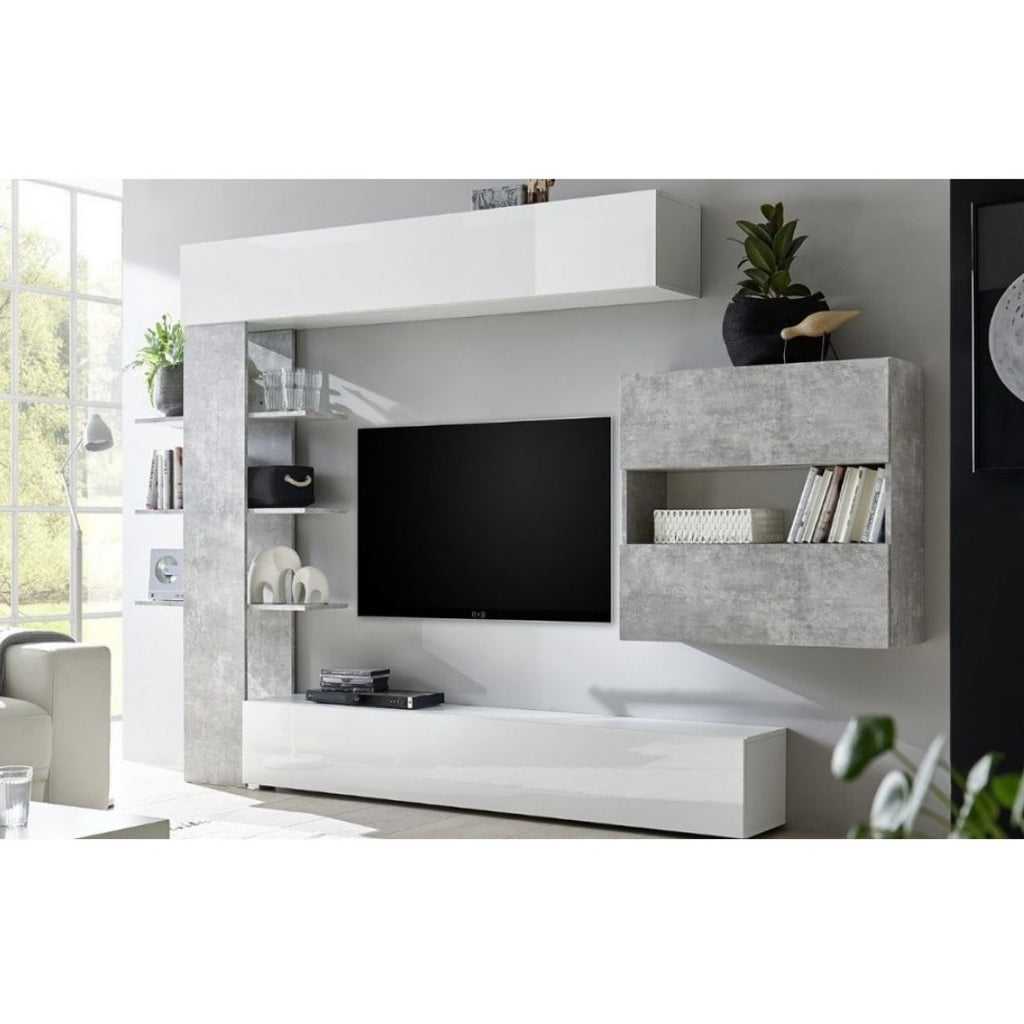 Parete attrezzata libreria colore beton Astrakat