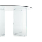 Table ronde en verre trempé transparent 137x77H cm - Acacia