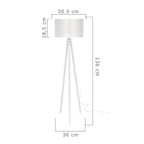 Lampadaire trépied en bois et abat-jour blanc - Rodi ASZ1233