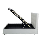 Letto matrimoniale con contenitore ecopelle colore bianco - Ascoli