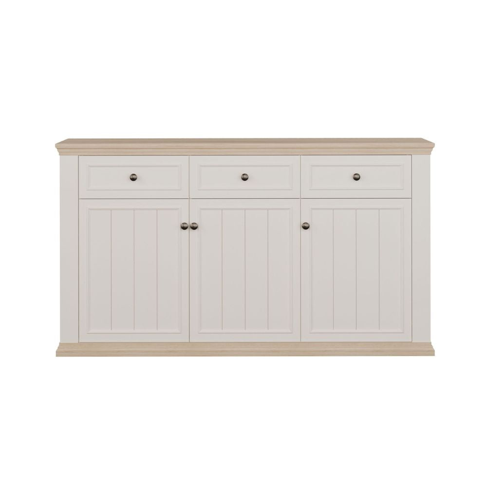 PNTK232-Q214 BUFFET ESSENZA AVEC 3 TIROIRS ET 3 PORTES COULEUR BLANC ET CHÊNE