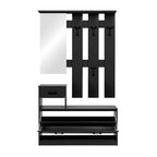 Mobile ingresso con specchio, appendiabiti, cassetto e scarpiera colore antracite Rudolf