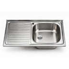 Lavello appoggio 1 vasca con gocciolatoio sinistro 90x50 cm. inox SA9050 Samet