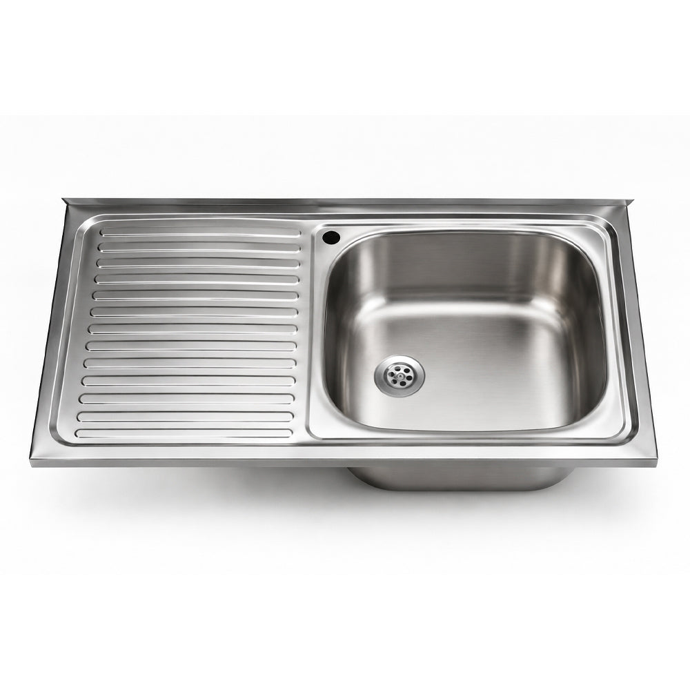 Lavello appoggio 1 vasca con gocciolatoio sinistro 90x50 cm. inox SA9050 Samet