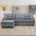 Divano con penisola contenitore reversibile colore grigio - Laos