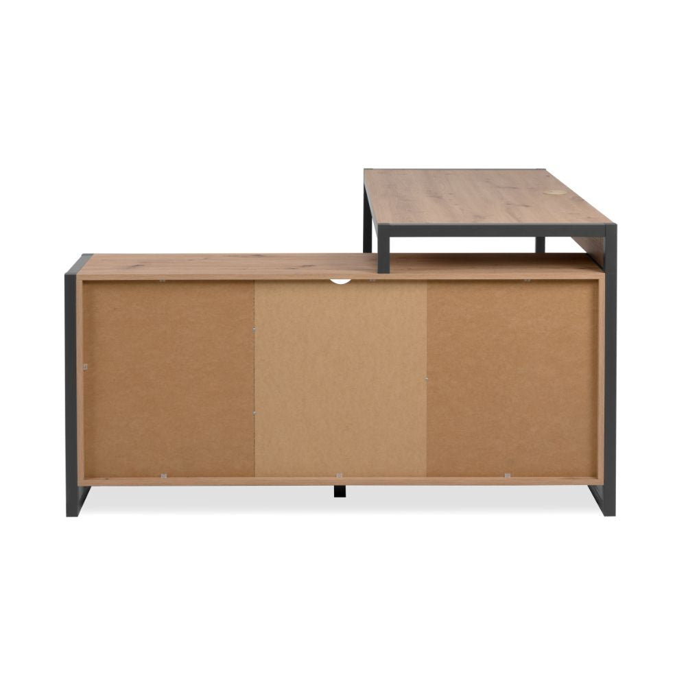 Scrivania angolare 142x139 cm reversibile colore quercia e antracite - Denver