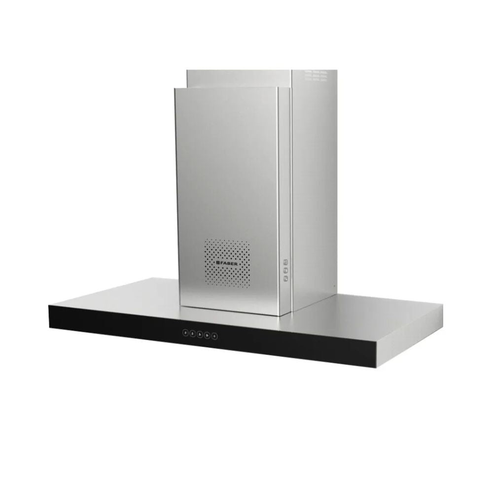 Cappa aspirante a parete Air Hub Stilo Glass Comfort 90 cm. classe A+ inox e vetro nero Faber