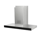 Cappa aspirante a parete Air Hub Stilo Glass Comfort 90 cm. classe A+ inox e vetro nero Faber