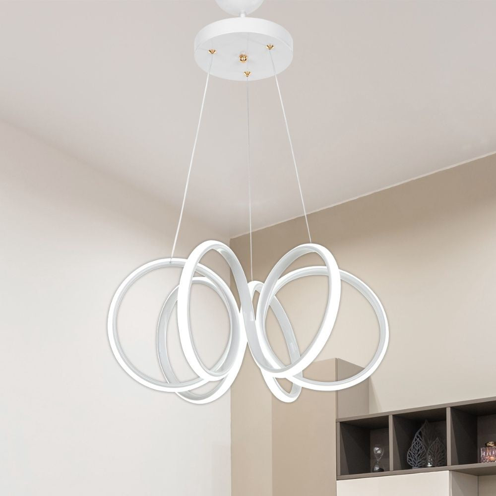 Suspension LED forme spirale couleur blanche Ilya MDL4439