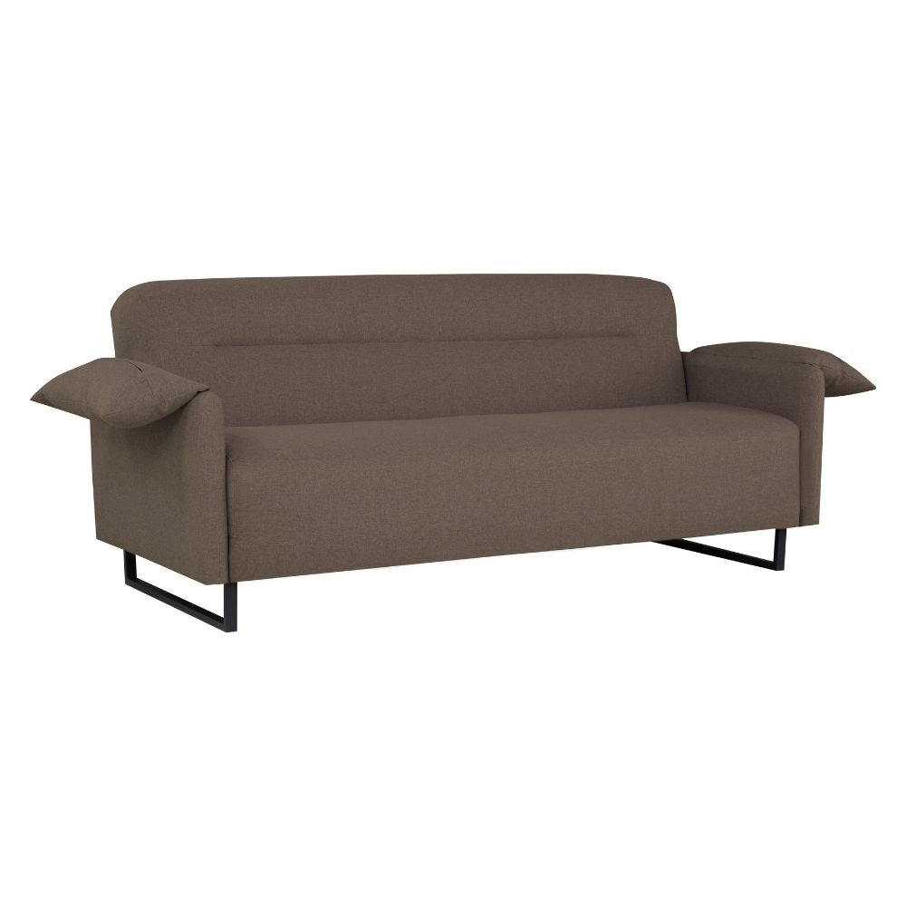 Divano 3 posti con funzione letto in tessuto colore beige - Odino
