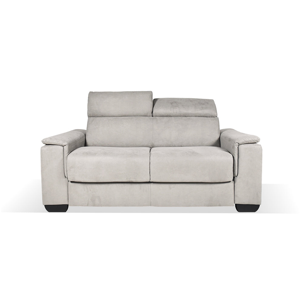 Divano letto 2 posti in tessuto grigio chiaro Mercurio 194x83x97H