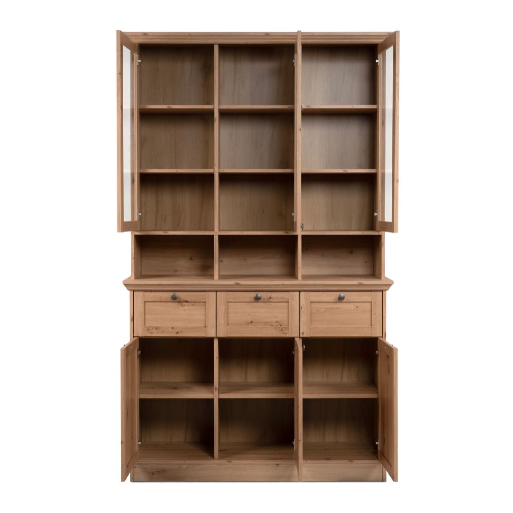 Vitrinenschrank aus antik Eiche 120x200H cm - Tiberio