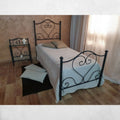 Letto singolo in ferro battuto colore nero oro - Papavero