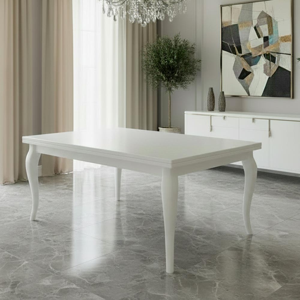Tavolo allungabile in legno 140x80 cm colore bianco - Verona