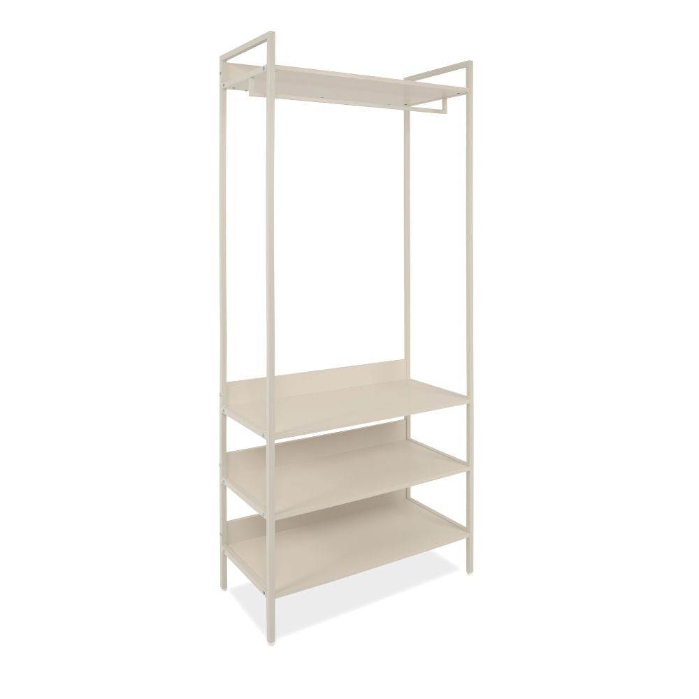 Mobile ingresso con appendiabiti e 4 ripiani colore beige Dhaka41B