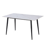 TISCH KILO 140*80 WEISSE KERAMIKPLATTE UND SCHWARZE BEINE