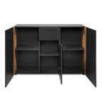 Madia 3 ante e 1 cassetto colore antracite con laterali in rovere artisan Cento01B