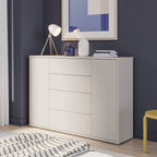 Madia 4 cassetti e 2 ante colore cashmere 144x35x99